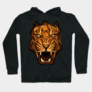 Roaring tiger face, angry tiger head art Hoodie